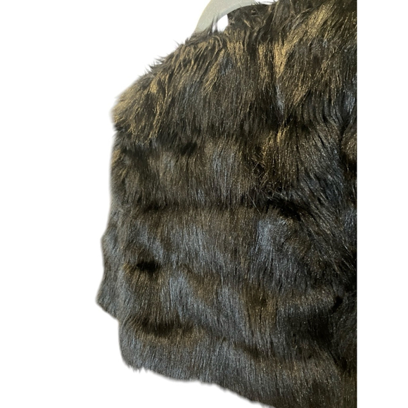Vince Camuto Black Faux Fur Shrug Jacket Size S - Picture 4 of 8